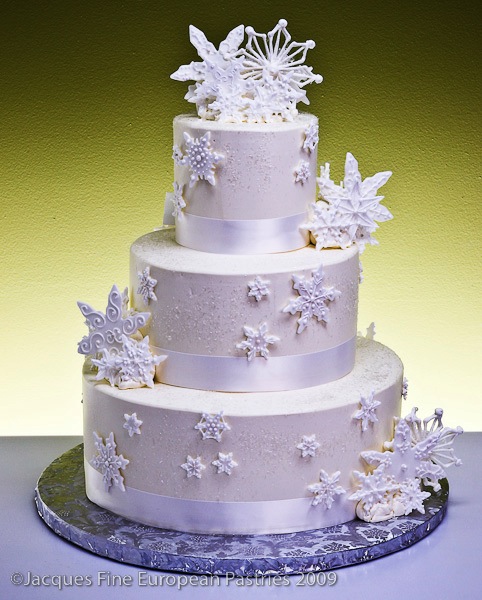 Ribbons and Snowflakes Cake